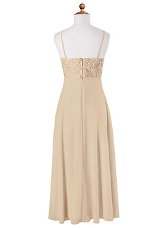 Azazie Sonya Junior Champagne A-Line Lace Chiffon Dress image6