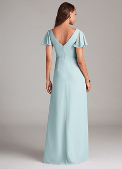Azazie Soren Bridesmaid Dresses Mist A-Line Ruched Chiffon Dress image2