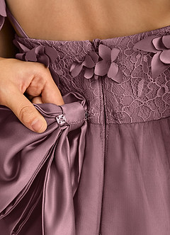 Azazie Tweety vestidos de niña de las flores Vestido de Malva Vintage de Tul de Corte En A con Encaje image8