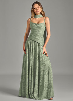 Azazie Gabriela Bridesmaid Dresses Agave A-Line Strapless Floral Burnout Dress image6