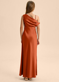 Azazie Emerson Junior Vestido de Pimenton de Satén Elástico de Corte Recto con Vestidos sin tirantes image2