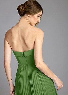 Azazie Mariana Bridesmaid Dresses Basil A-Line Strapless Chiffon Dress image6