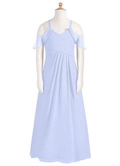 Azazie Dakota A-Line Off the Shoulder Chiffon Floor-Length Junior Bridesmaid Dress image6
