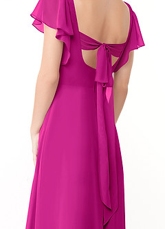 Azazie Syenna Jurken voor bruidsmeisjes Jurk van Chiffon met A-Lijn Ruches Fuchsia image3