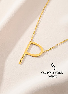 front Gepersonaliseerde naamketting met gepersonaliseerd initiaalontwerp