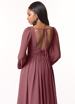 Azazie Norah Suknie dla druhen Litera A Długi rękaw Szyfon Do ziemi Sukienka image3