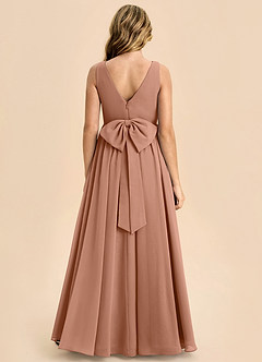Azazie Hathaway Junior Bronzer A-Line Bow Chiffon Dress image1
