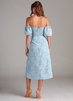 Azazie Evalina Bridesmaid Dresses Sky Blue Sheath Floral Burnout Dress image6