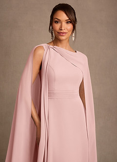 Azazie Liddie vestidos de madre de la novia Vestido de Rosa Empolvado de Gasa de Corte en A con Plisado image6