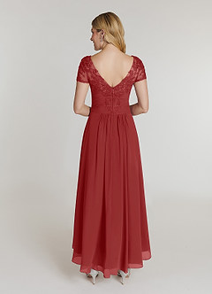 Azazie Thais Kleider für die Brautmutter A-Linie Spitze Chiffon Kleid Rost image2