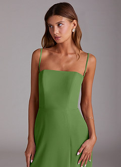 Azazie Wren Robes de demoiselle d'honneur Robe Trapèze Convertible en Mousseline de soie Fente Latérale Basilic image3