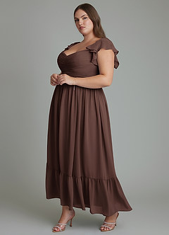 Azazie Anaya Bridesmaid Dresses Ganache A-Line Sweetheart Neckline Chiffon Dress image10