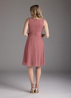 Azazie Sunny Mother of the Bride Dresses Desert Rose A-Line Pleated Mesh Dress image6