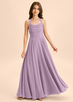 Azazie Kady Junior Linia A Dekolt w kształcie serca Szyfon Długość podłogi Młodsza druhna Sukienka image1