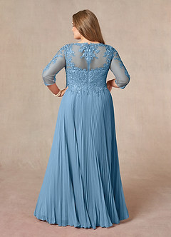 Azazie Corinne Mother of the Bride Dresses Steel Blue A-Line Sequins Chiffon Dress image9