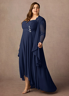 Azazie Anne Mother of the Bride Dresses Dark Navy Sheath Sweetheart Sequins Lace Dress image13