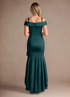 Azazie Billings Mother of the Bride Dresses Pine Mermaid Off the Shoulder Stretch Satin Dress image8