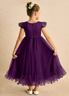 Azazie Phebs Robe Demoiselle D'honneur Fillette Robe Trapèze en Tulle Grain De Raisin image2