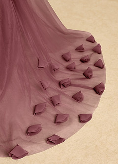 Azazie Lorita Flower Girl Dresses Desert Rose A-Line Beaded Tulle Dress image9