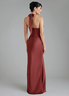 Azazie Torrance Bridesmaid Dresses Terracotta Mermaid Corset Stretch Satin Dress image8
