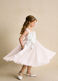 Azazie Dovey Flower Girl Klänningar Klänning Balklänning i Tyll Rosett image5