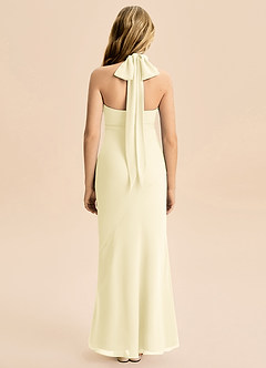 Azazie Velli Junior Vestido Sorvete De Limão de Chiffon de sereia com Pescoço alto image2