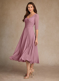 Azazie Durant Moeder van de bruid jurken A-Lijn Jurk van Chiffon Geplooid Vintage Mauve image1