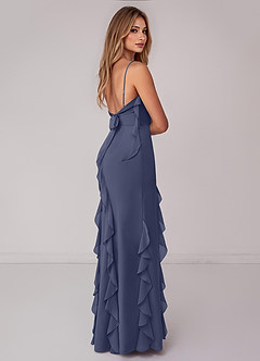 Azazie Malia Bridesmaid Dresses Stormy Sheath Ruched Chiffon Dress image5