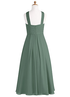 Azazie Kaleigh Junior Eucalyptus A-Line Pleated Chiffon Dress image7