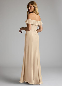 Azazie Sophie Jurken voor bruidsmeisjes Converteerbaar Jurk van Chiffon met A-Lijn Off the Shoulder Champagne image5