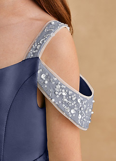 Azazie Jodi Flower Girl Dresses Stormy A-Line Matte Satin Dress image6