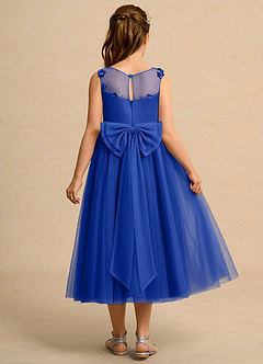 Azazie Snowball Girl Flower Girl Dresses Royal Blue Ball-Gown Pleated Tulle Dress image2