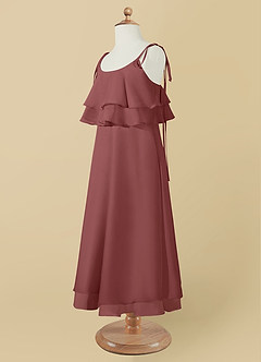 Azazie Temi Flower Girl Dresses Amethyst A-Line Spaghetti Strap Chiffon Dress image12