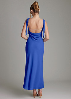 Azazie Luddie Abiti da Damigella Abito Sirena in Chiffon Fiocco Blu Reale image5