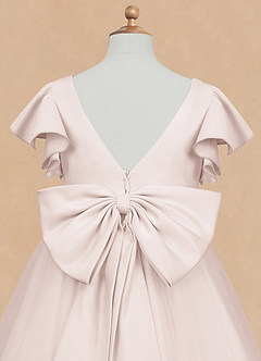 Azazie Kaeya Flower Girl Dresses Rose Petal A-Line Bow Tulle Dress image8