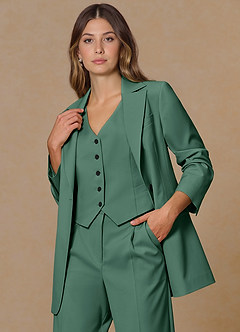 front Rowan Eucalyptus Refined Weave Performance 3-Piece Suit