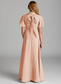 Azazie Kimber Junior English Rose A-Line Pleated Chiffon Dress image2