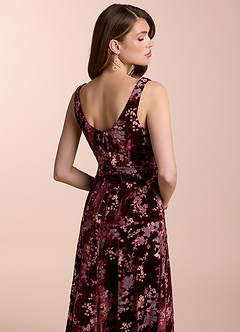 Kristina Wine Gray Multi Maxi Dress image6