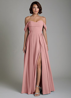 Azazie Loisa Bridesmaid Dresses Dusty Rose A-Line Corset Chiffon Convertible Dress image1