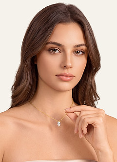 front Marquise Zirconia Pendant Necklace