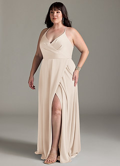 Azazie Davis Bridesmaid Dresses White Alabaster A-Line Pleated Stretch Satin Dress image10