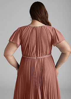Azazie Kara Modest Bridesmaid Dresses A-Line Pleated Chiffon Floor-Length Dress image14
