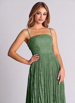 Azazie Mariana Bridesmaid Dresses Eucalyptus A-Line Strapless Floral Burnout Convertible Dress image2