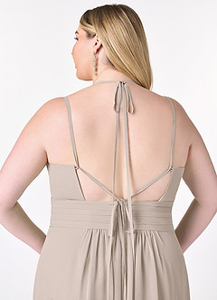 Azazie Farren Bridesmaid Dresses Frost A-Line Pleated Chiffon Convertible Dress image14