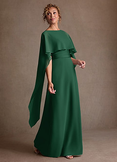 Azazie Marilla Klänningar till brudens mor Klä A-Line i Chiffong Plisserad Mörkgrön image2