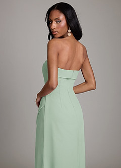 Azazie Aretha Brudepigekjoler En streg Stropløs Chiffon Gulv-længde Kjole image4