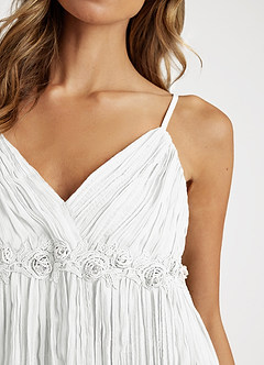 front Pleated Babydoll Slip Dress