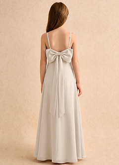 Azazie Jaella Girls Formal Abiti da Ragazza di Fiori Abito A-Line in Chiffon Plissettato Alabastro Bianco image1