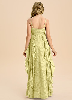 Azazie Peyton Junior Vestido de Sorbete De Limón de Devorado Floral de Corte en A con Plisado image7