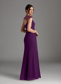 Azazie Blanchett Mother of the Bride Dresses Grape Mermaid Sequins Chiffon Dress image3